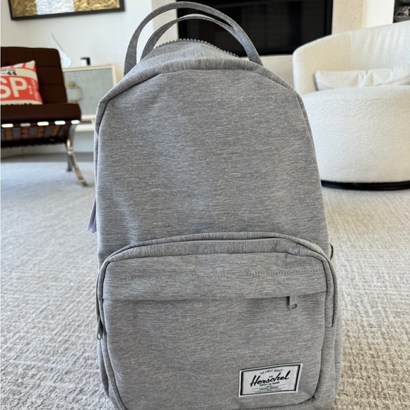 NWT Herschel MILLER backpack in light grey crosshatch - Picture 2 of 12